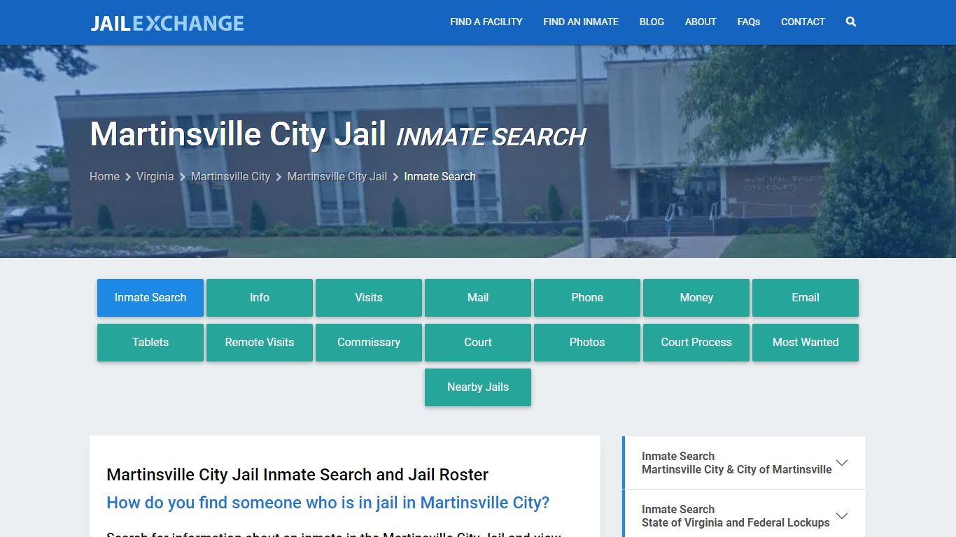 Inmate Search: Roster & Mugshots - Martinsville City Jail, VA